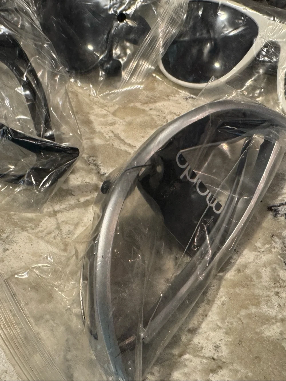 Silver Sport Sunglasses with Black Lenses - Unbranded sunglasses lot